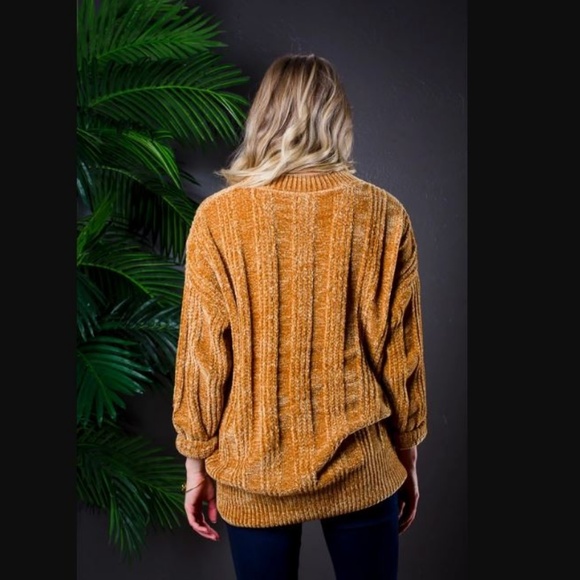 ❤️LAST ONE ❤️CHENILLE SUPERSOFT PULLOVER MUSTARD - Picture 3 of 4